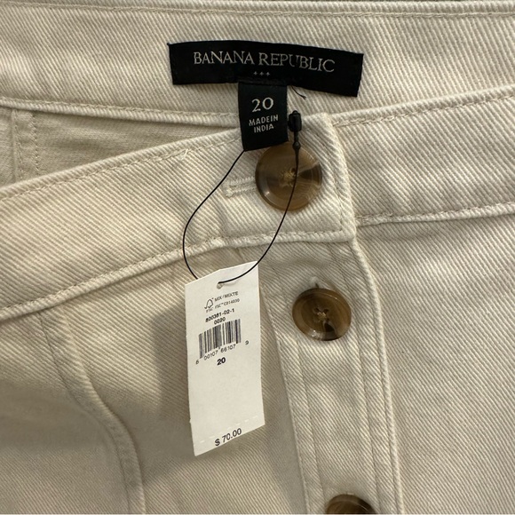 NWT Banana Republic Factory Button-Front Twill Mini Skirt Size 20 - Picture 7 of 8